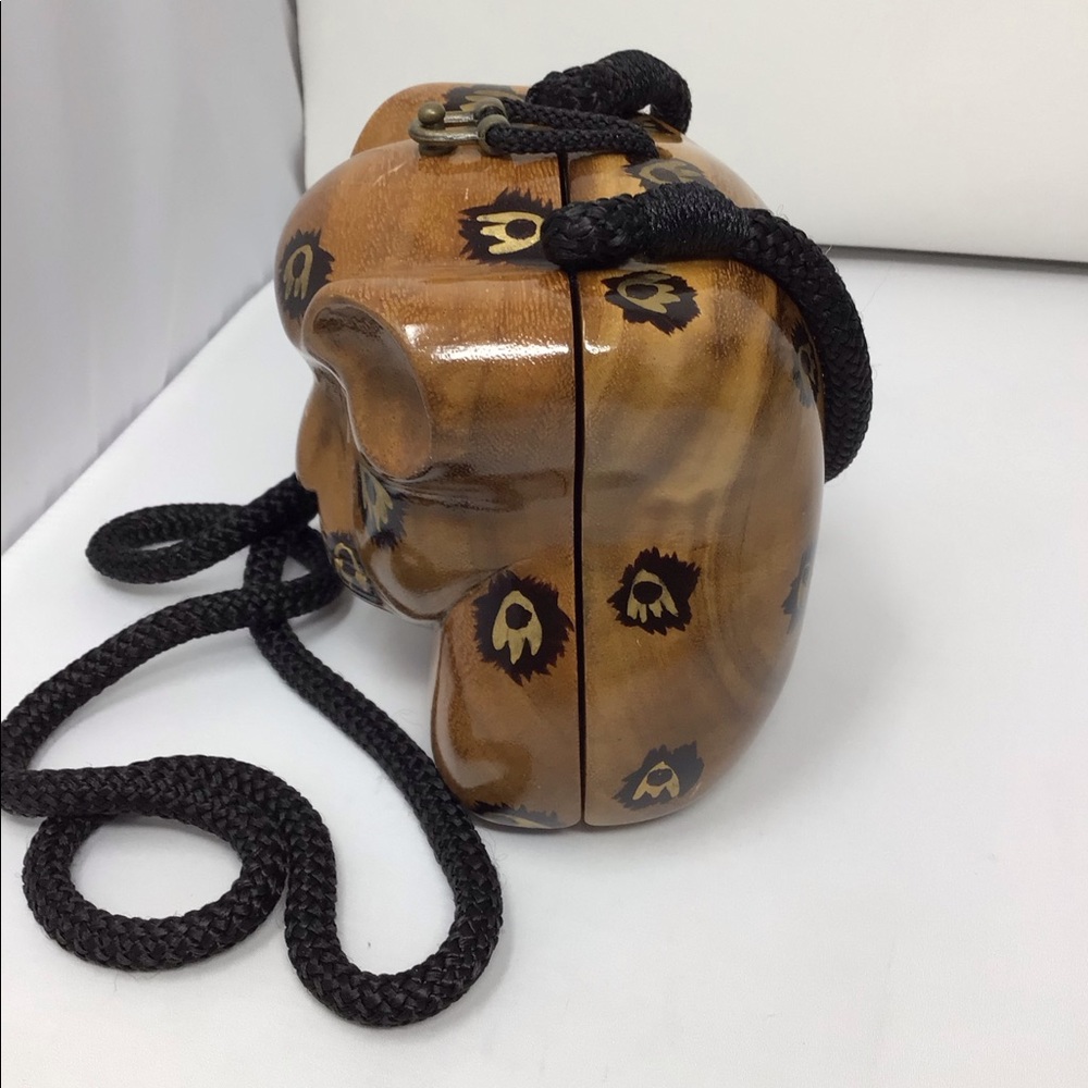 Timmy Woods carved wooden crossbody/clutch bag/purse - Picture 2 of 8